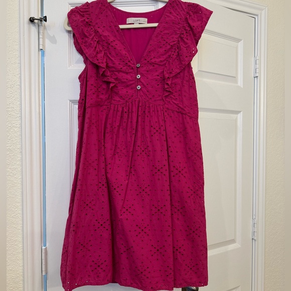 Fuschia Loft eyelet dress - Picture 1 of 3